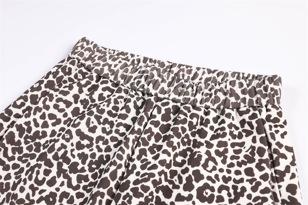Leopard Print Wide-Leg Sweatpants – Relaxed Fit Casual Trousers