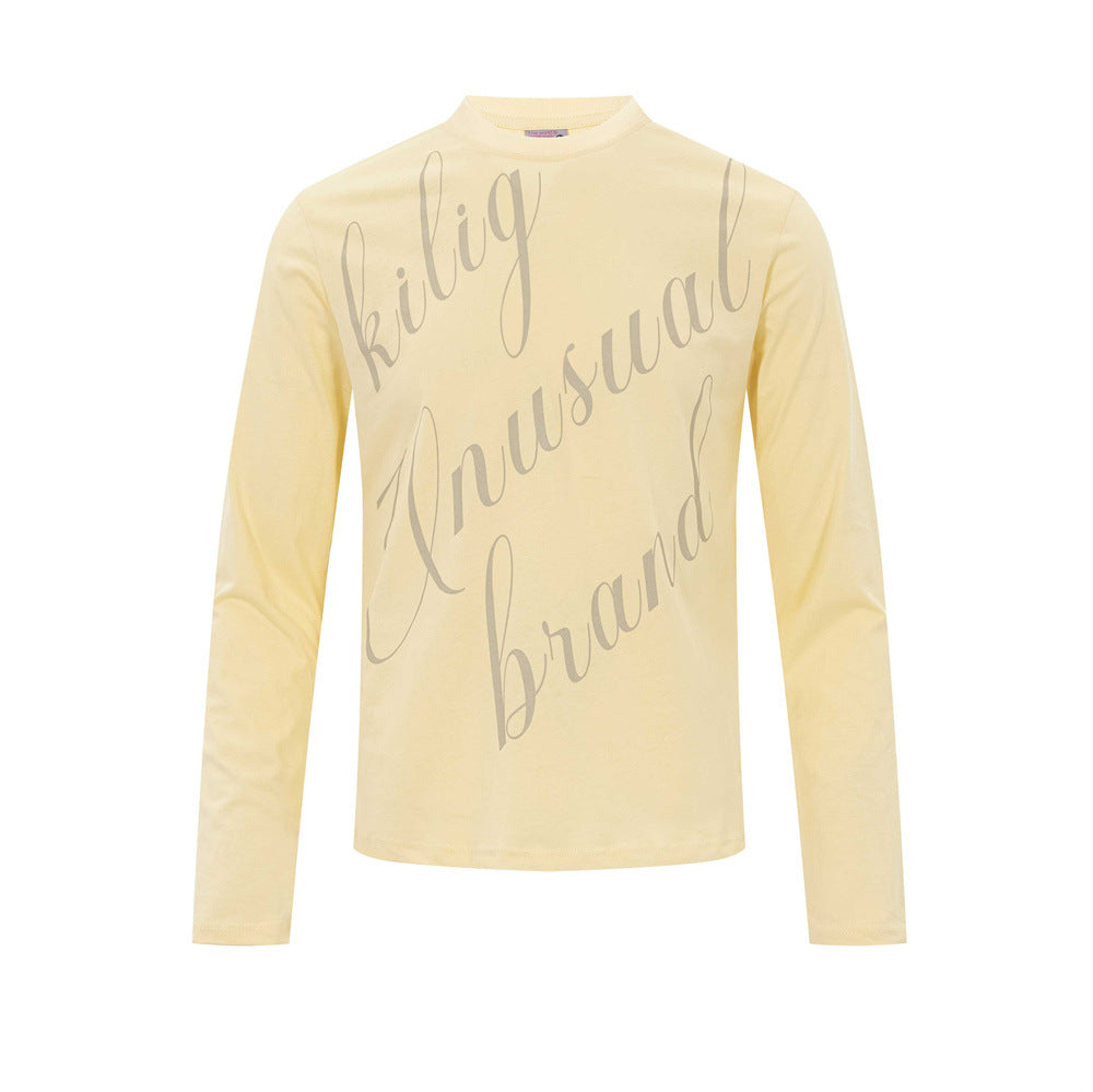 Men's Long Sleeve Script Graphic T-Shirt – Relaxed Fit
