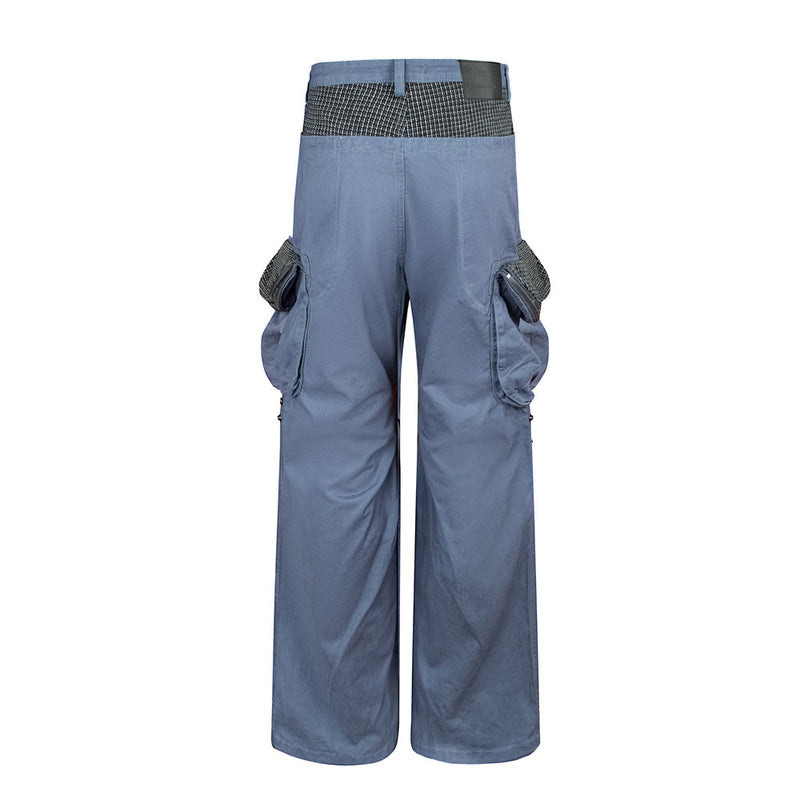 Men's Wide-Leg Cargo Pants with Multi-Pocket Utility Design