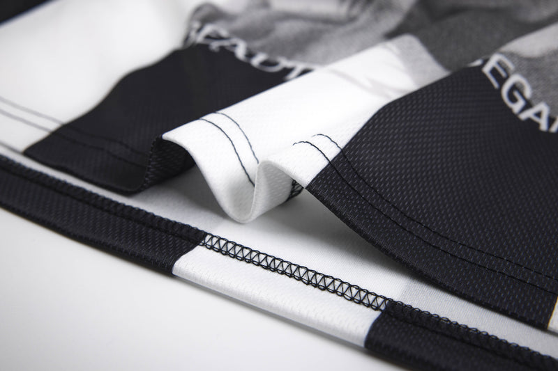 Maillot de football à manches longues noir et blanc à rayures, polo graphique