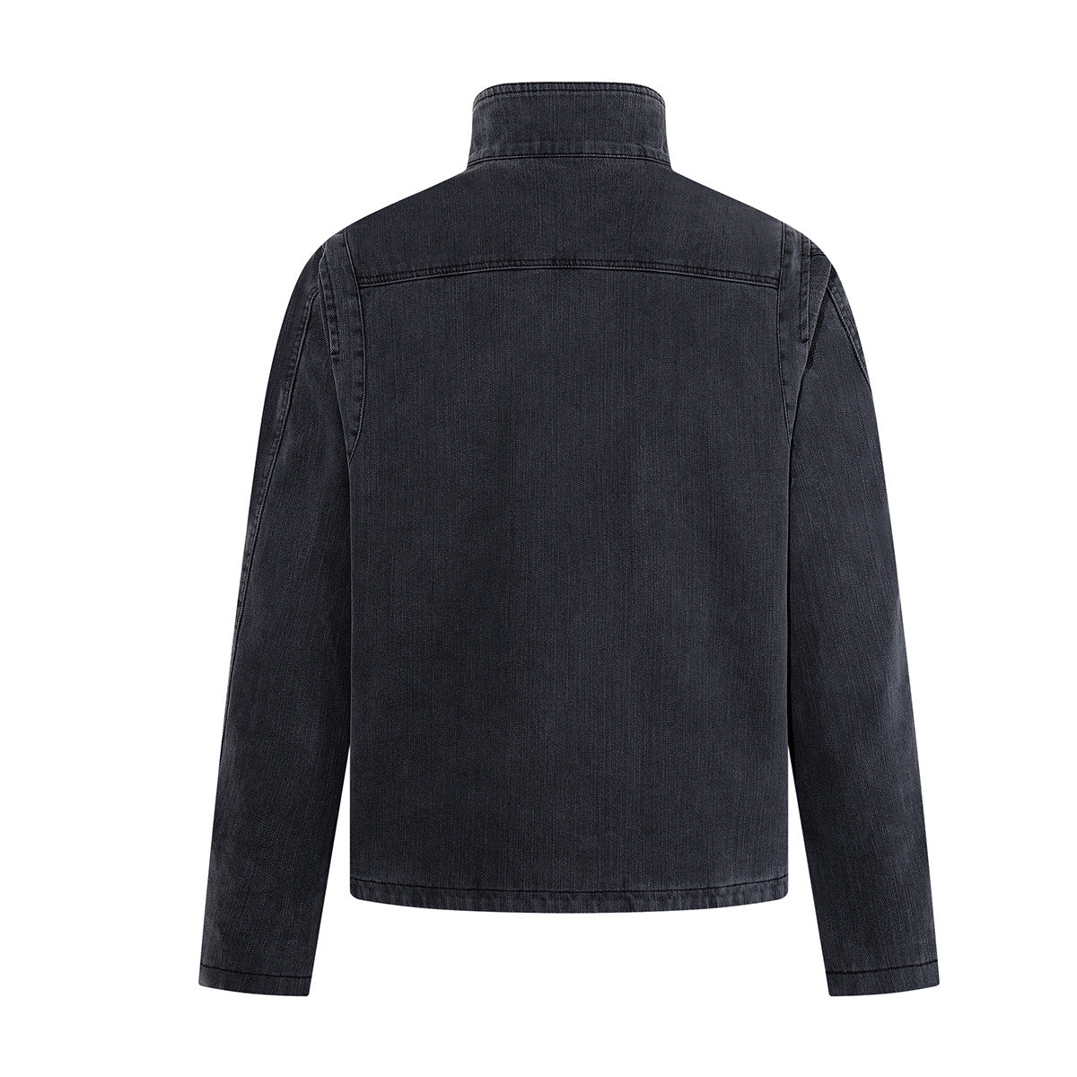 Asymmetrische Jeansjacke mit doppeltem Knopfverschluss – Vintage-Workwear-Stil