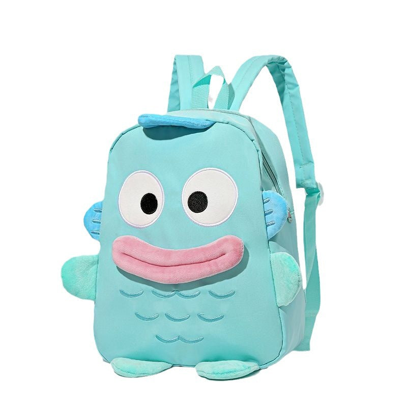 The Seakoff Adorable Clownfish Backpack features a playful cartoon fish design with large eyes, a smiling mouth, and fins. It offers adjustable straps and a zipper closure, perfect for kids who love underwater themes.