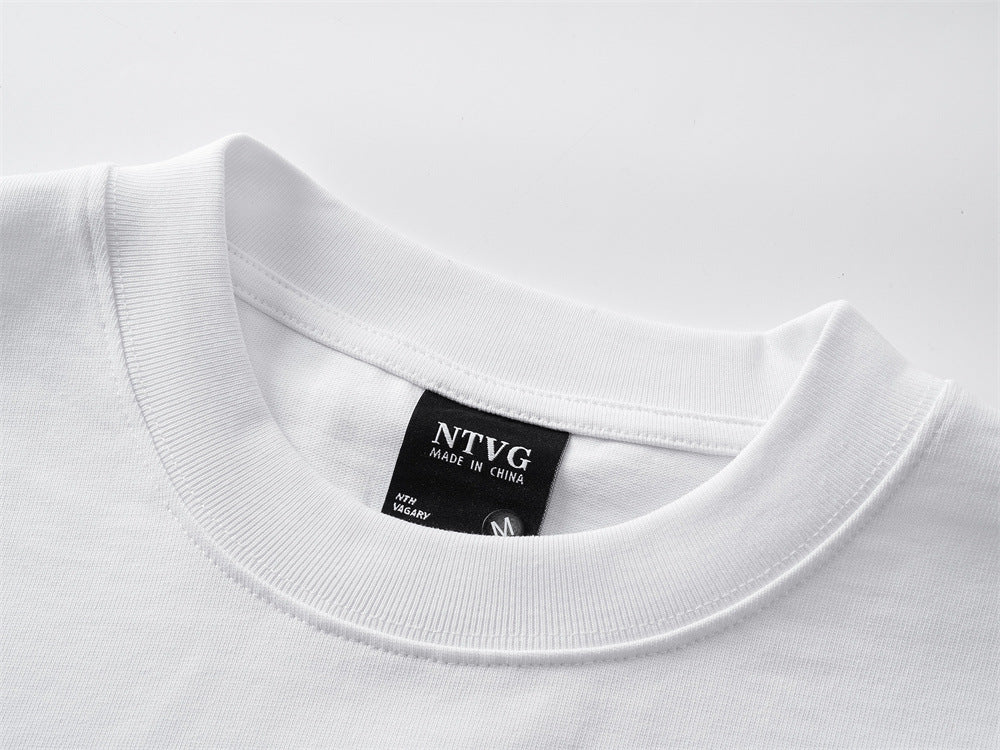 Men's Long Sleeve Crewneck T-Shirt with Pendant Tag Detail – Relaxed Fit