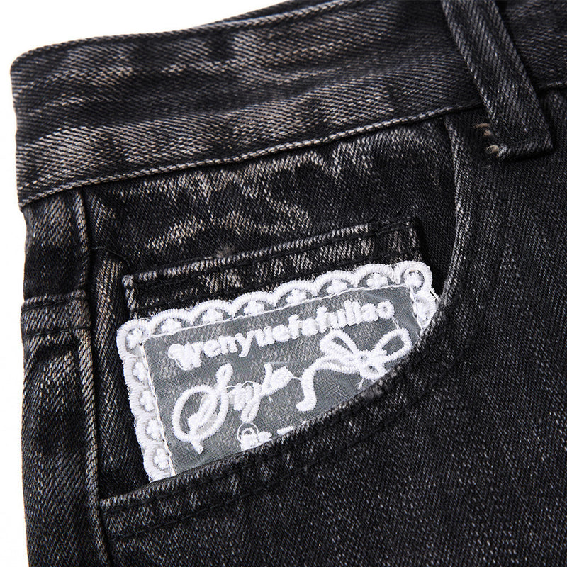 Wide-Leg Baggy Jeans – Vintage Washed Straight-Cut Denim