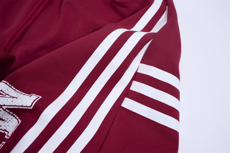 Wide Leg Sweatpants with Stripe & Mellifluous Graphic Print