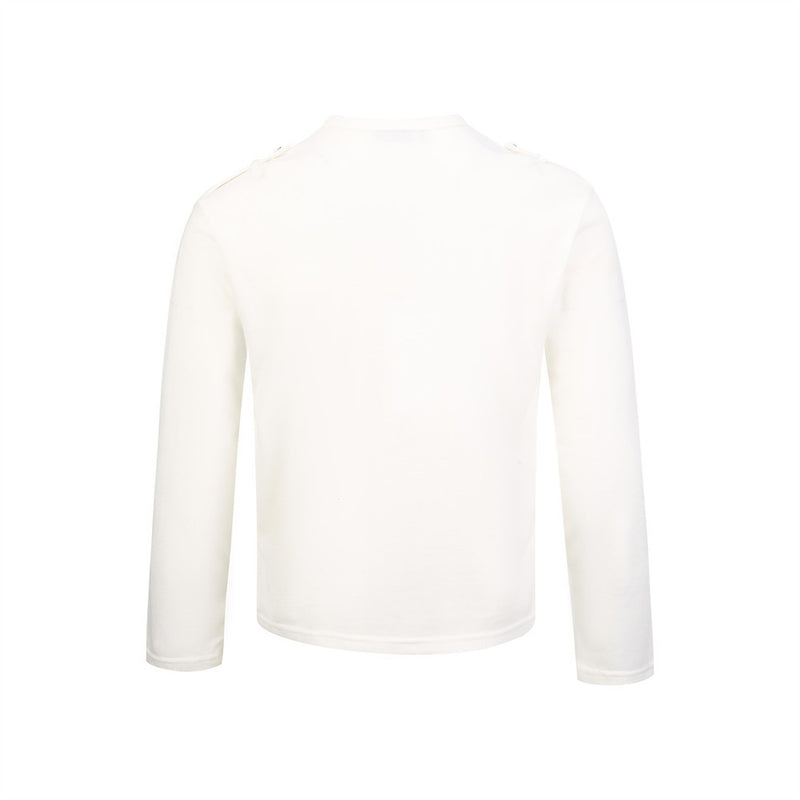 Men's Henley Long Sleeve T-Shirt with Metal Buttons & Dual Chest Pockets