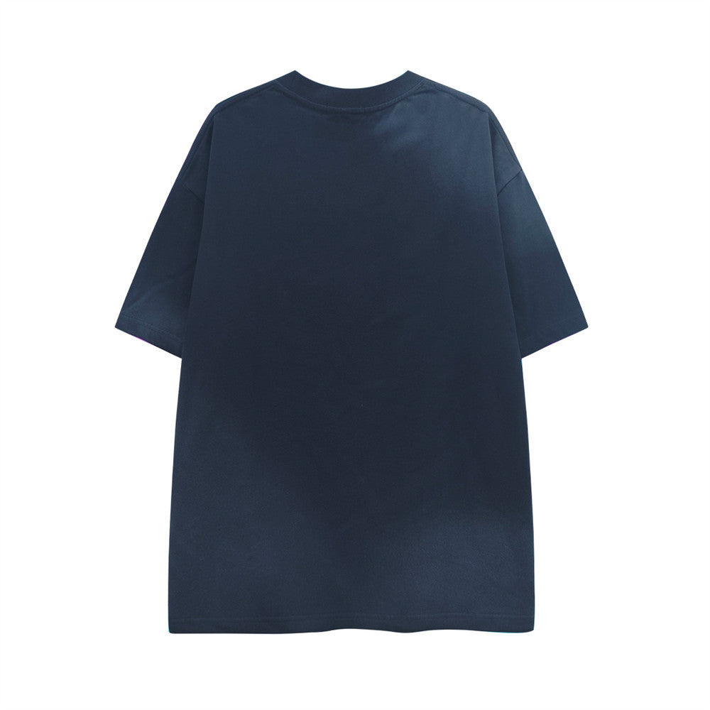Bluremo Studded Logo Oversized T-Shirt | Washed Gradient Streetwear Tee