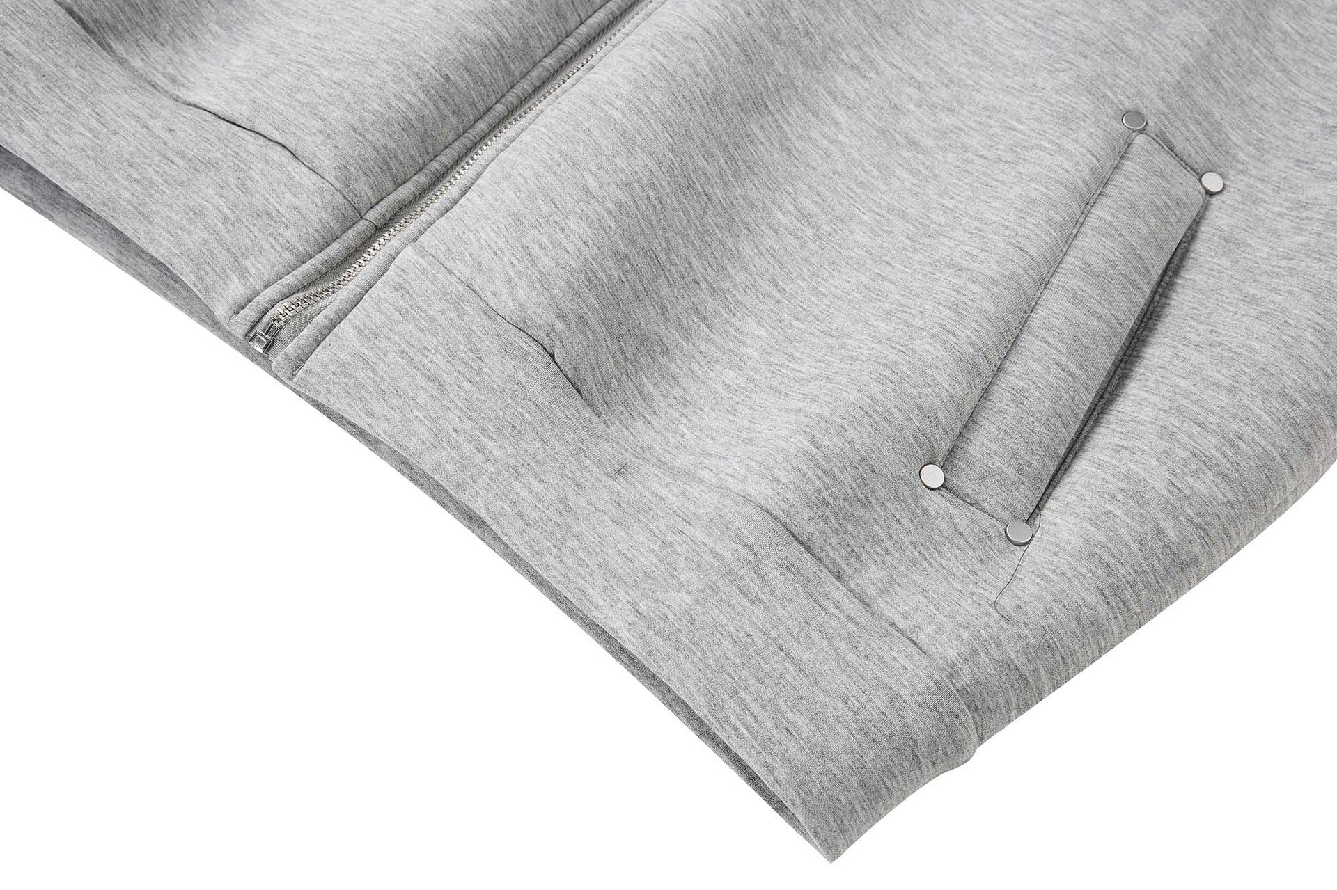Gilet sweat à capuche sans manches zippé avec détails rivetés