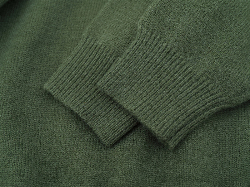 Mens Crew Neck Sweater with Faux Sailor Shawl Striped Knit Pullover