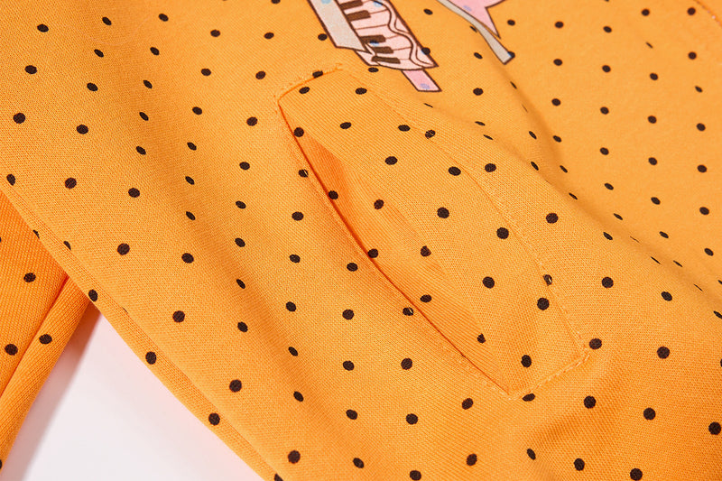 Sweat à capuche zippé anime – Sweat court à pois avec illustration d’ange