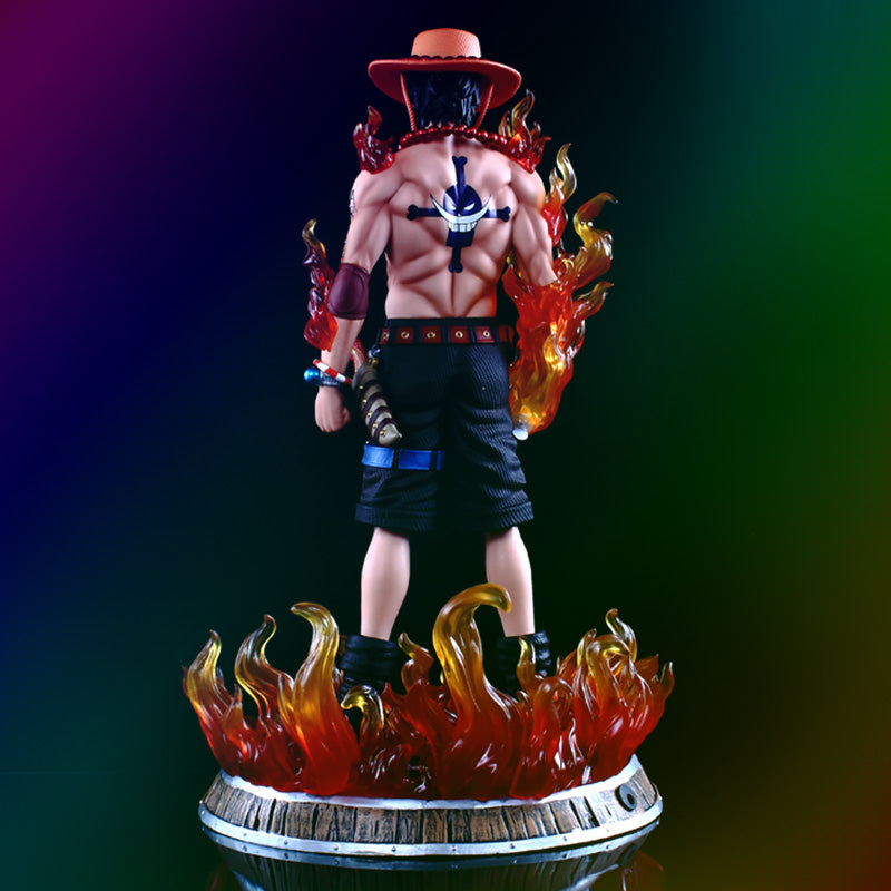 Ace Action Figurine – 41cm with Colorful Glowing Flames, Limited Edition – One Piece Collectible