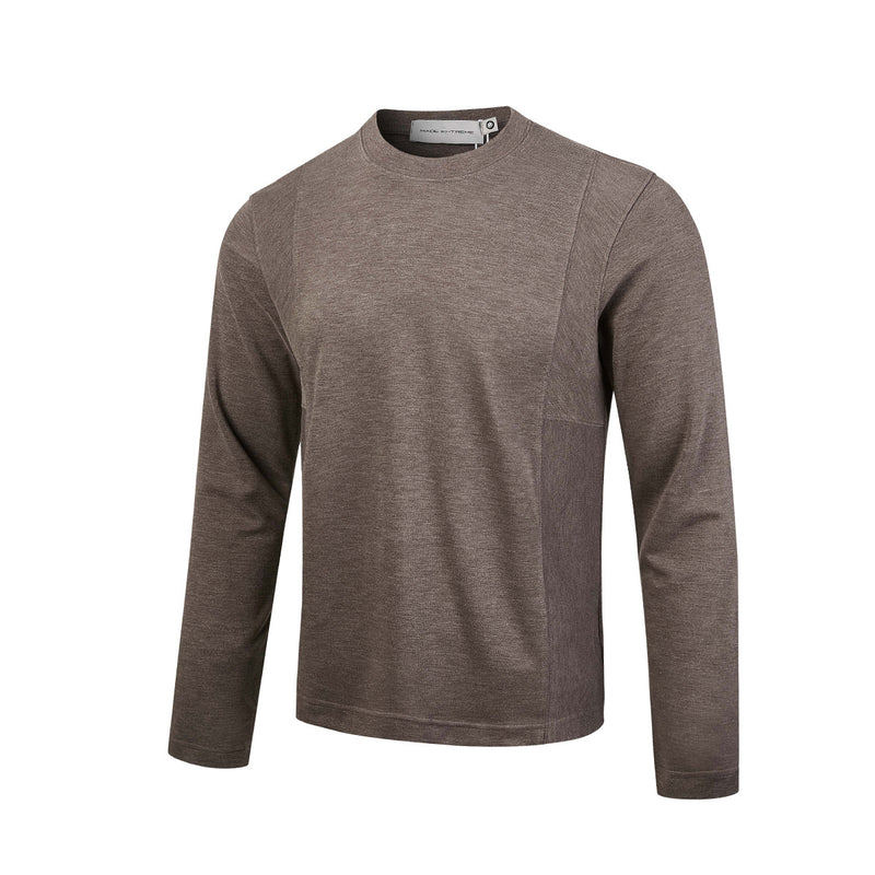 Men's Long Sleeve Crew Neck Shirt – Relaxed Fit Solid Tee