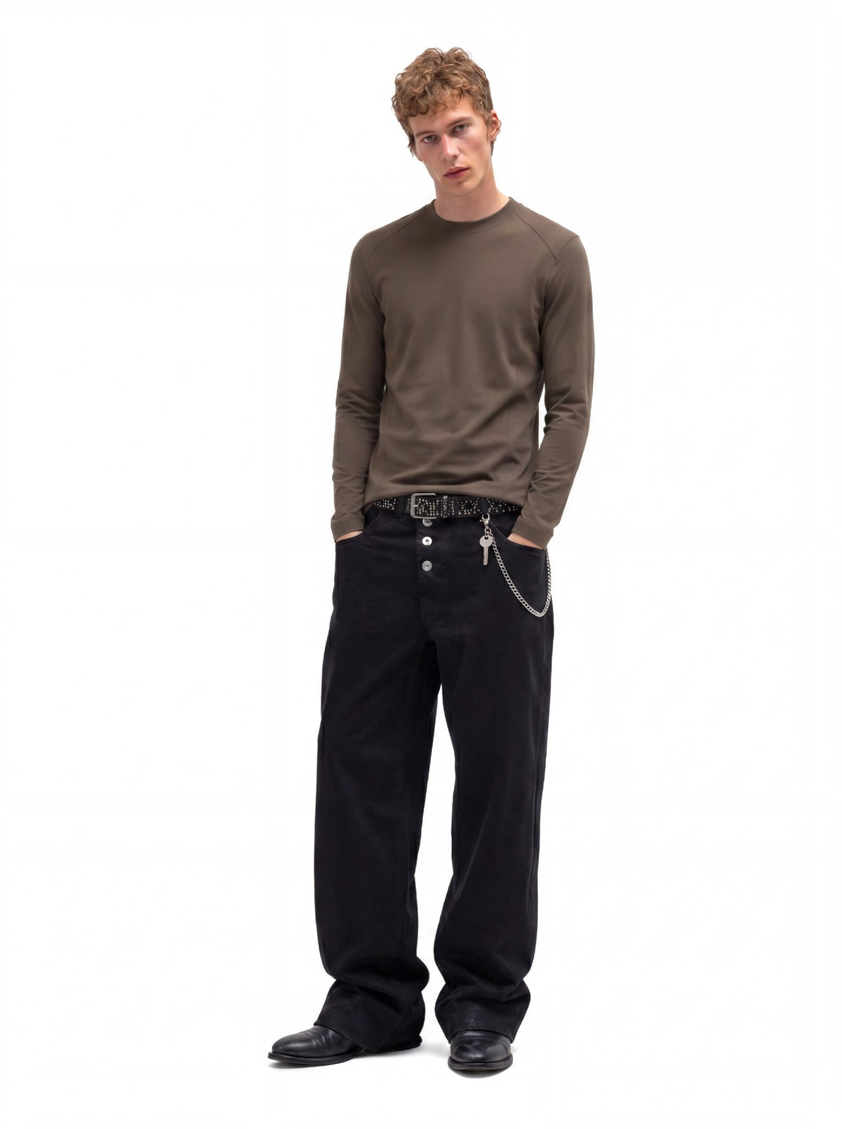 Men's Long Sleeve Crew Neck T-Shirt – Slim Fit Raglan Shoulder Tee