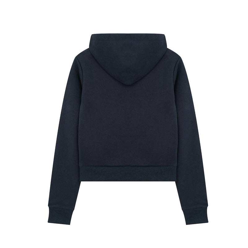 Mershier スパイラルグラフィック ジップアップ クロップドフーディー