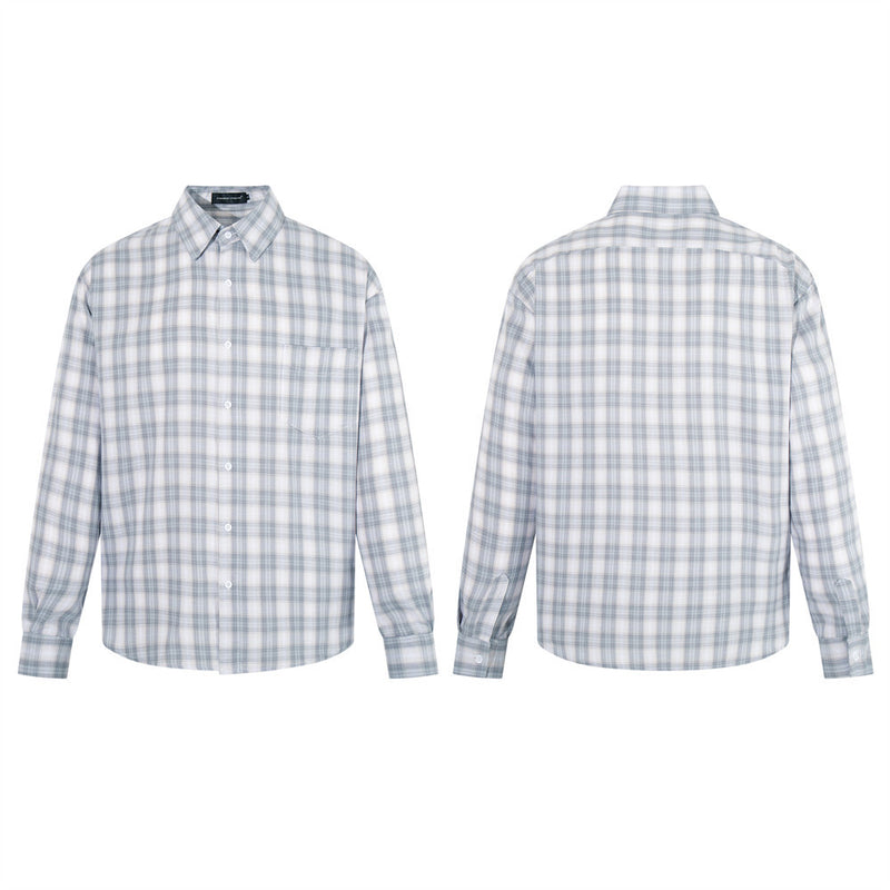 Retro Plaid Long-Sleeve Shirt – Oversized Relaxed Fit