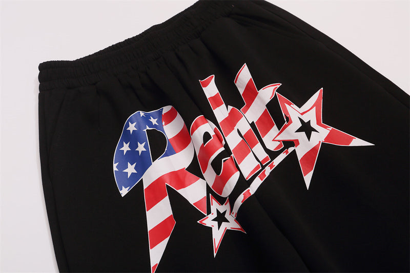 Men's American Flag Graphic Wide-Leg Sweatpants – Oversized Street Style