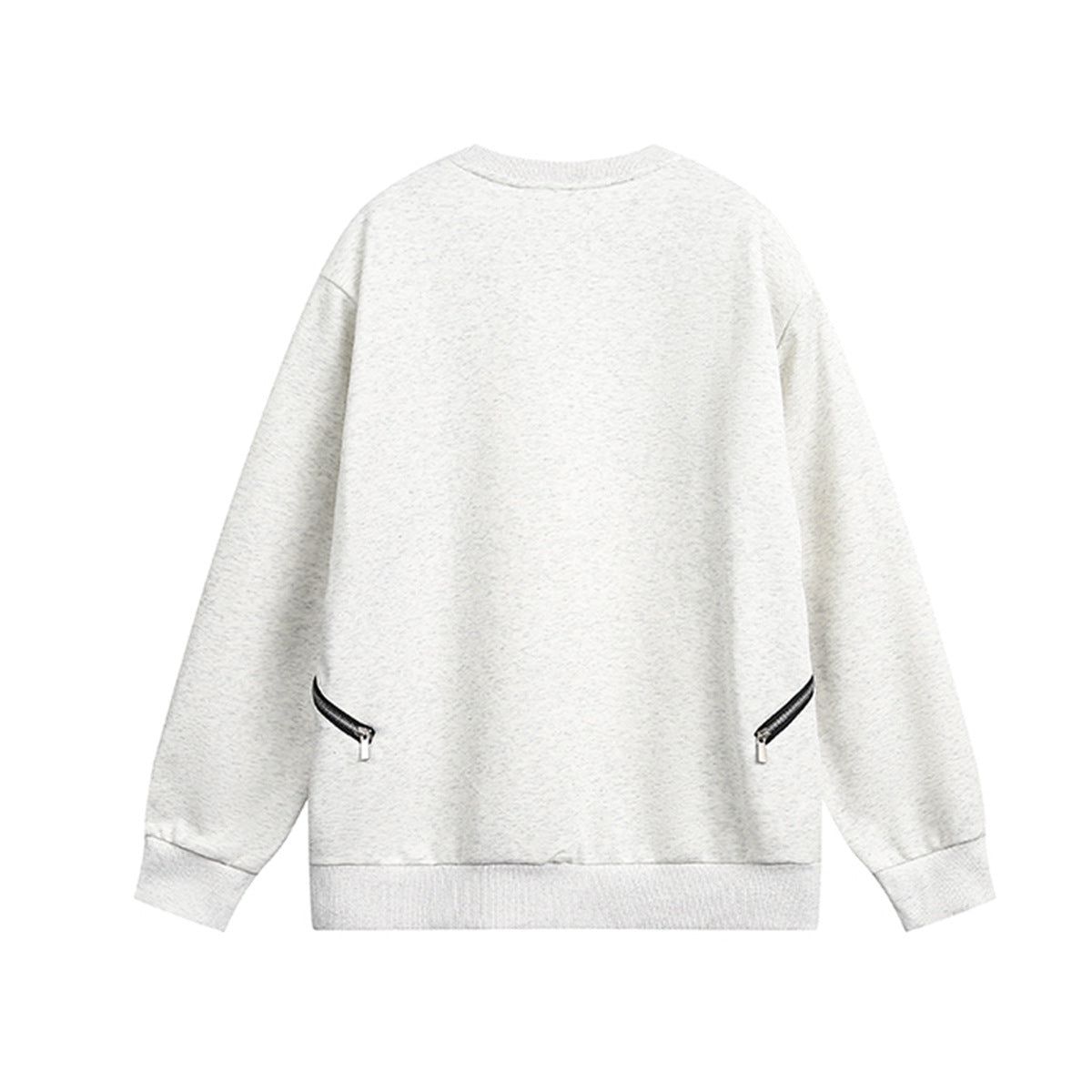 Sweat col rond inspiré du style moto avec détail zippé