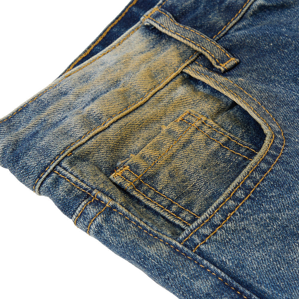 Men's Distressed Flare Jeans – Vintage Mud-Dye Wide Leg Denim