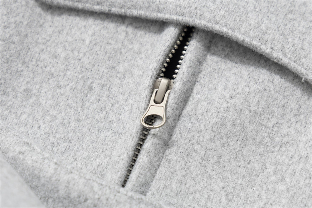 Men's Military-Style Stand Collar Padded Jacket with Double-Breasted Button