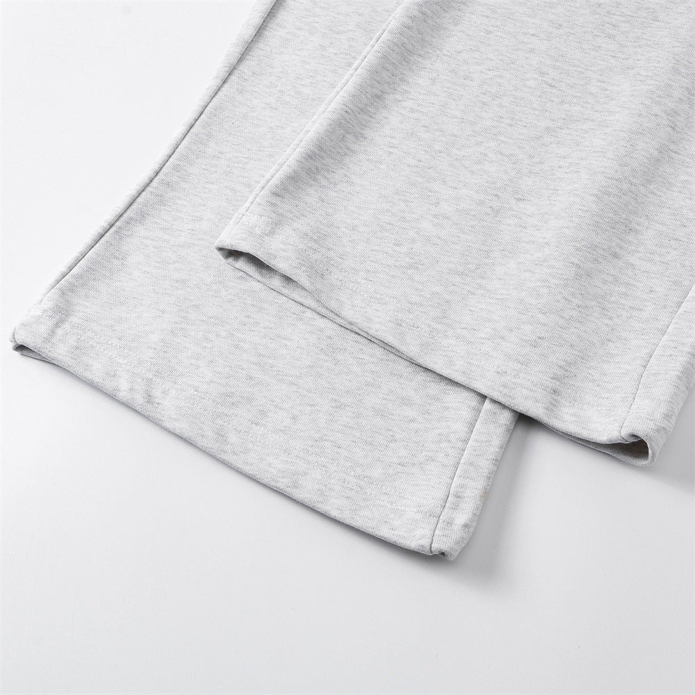 Scottie Dog Graphic Wide-Leg Sweatpants with Elastic Waist