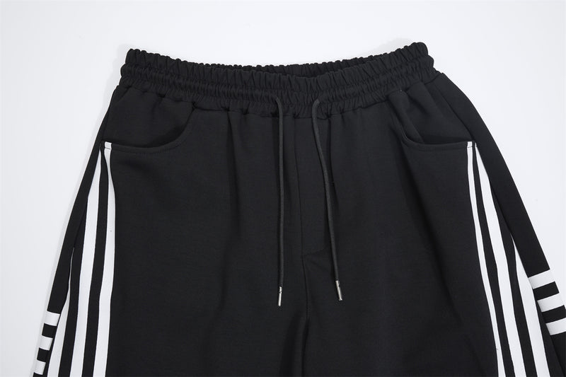Wide Leg Sweatpants with Stripe & Mellifluous Graphic Print