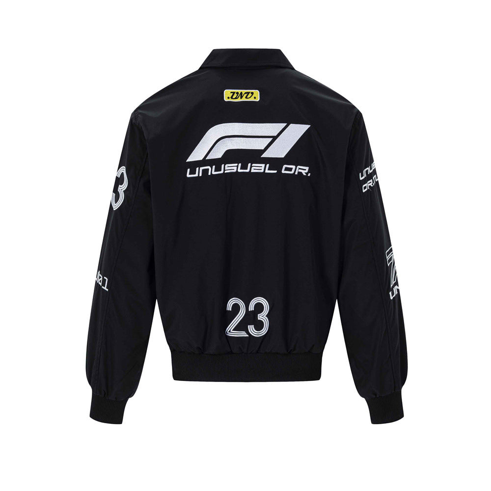 Veste zippée brodée F1 Racing – Bomber homme style sport automobile