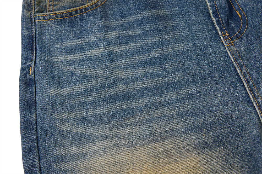 Men's Distressed Flare Jeans – Vintage Mud-Dye Wide Leg Denim