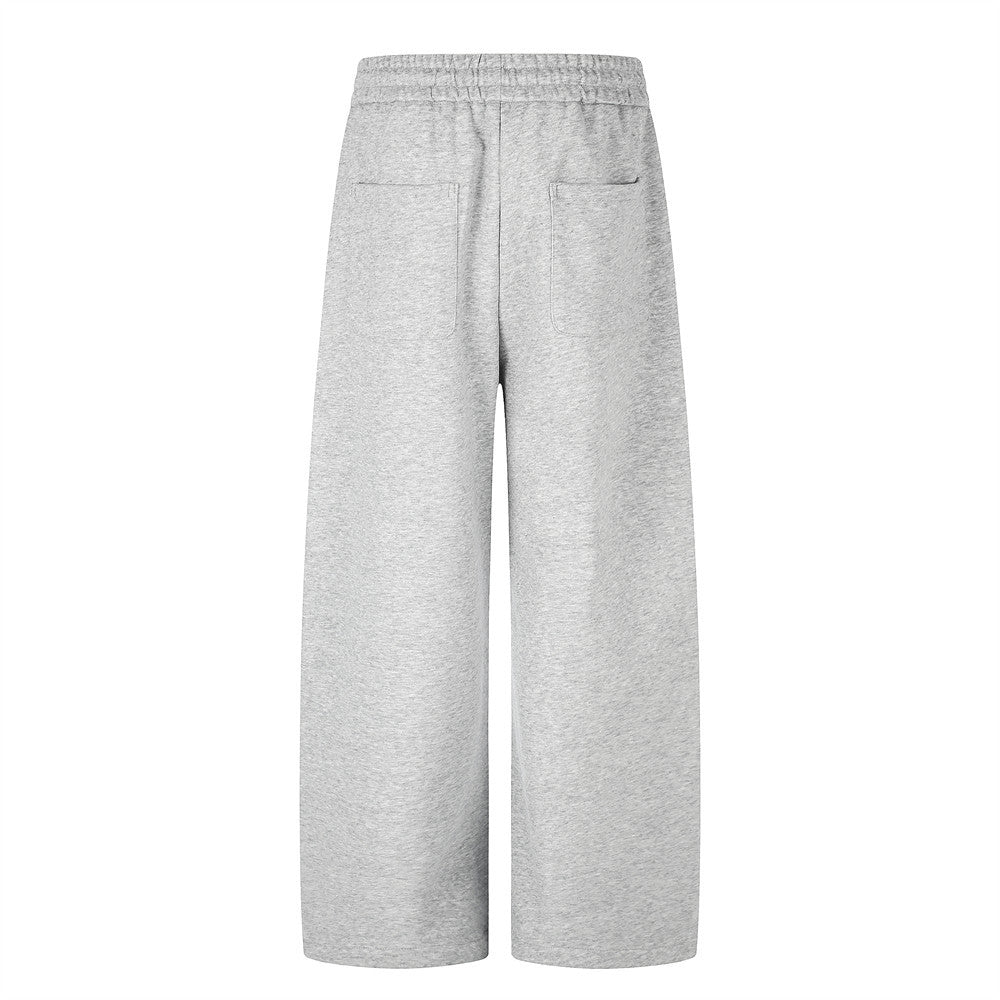 Men's Wide-Leg Sweatpants with Elastic Waist & Drawstring – Straight-Fit Casual