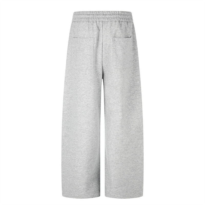 Men's Wide-Leg Sweatpants with Elastic Waist & Drawstring – Straight-Fit Casual