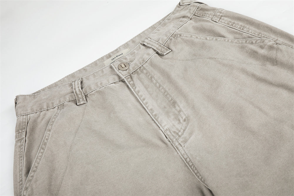 Wide-Leg Cargo Pants – Vintage Washed Deconstructed Panelled Trousers