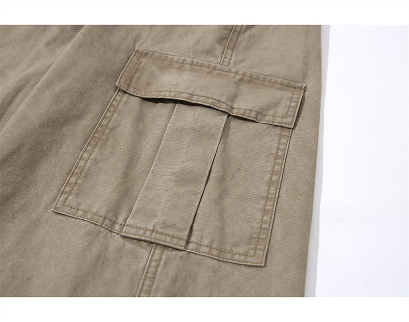 Baggy Cargo Pants Men – Wide Leg Multi-Pocket Washed Straight Trousers