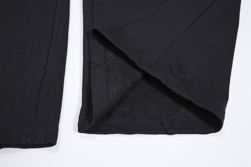 Wide-Leg-Sweathose mit Umschlagbund und Bindegürtel