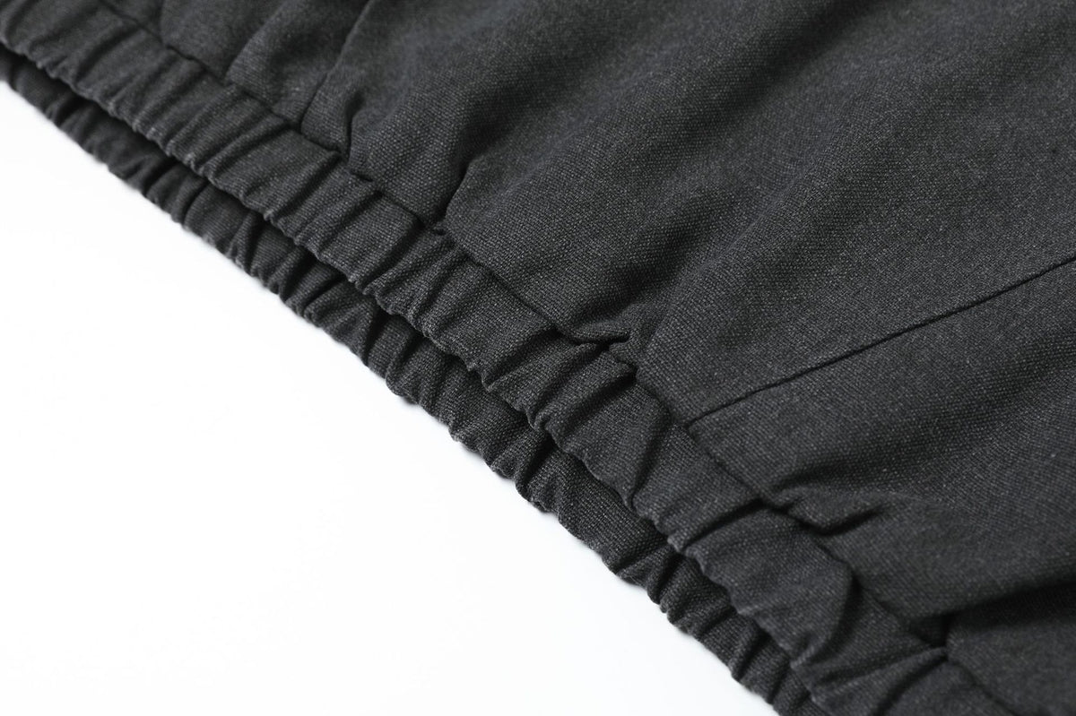 Washed Pullover Training Jacket with Polo Collar and Varsity Graphic Print