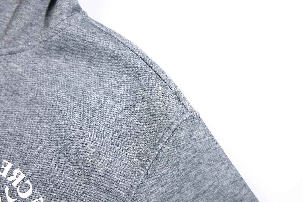 Grey Hoodie Zip Up – Argyle Graphic Flannel-Lined Full-Zip Hoodie