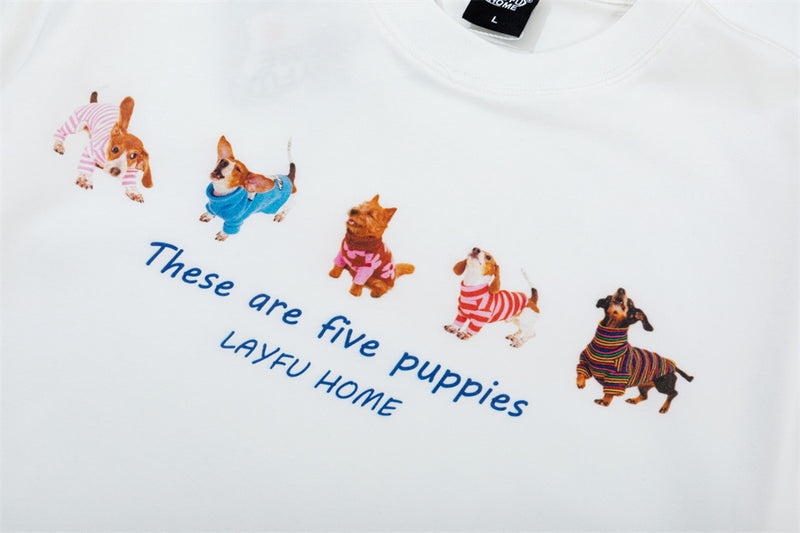 Five Puppies T-Shirt mit Motiv – Unisex-T-Shirt mit kurzen Ärmeln und Rundhalsausschnitt