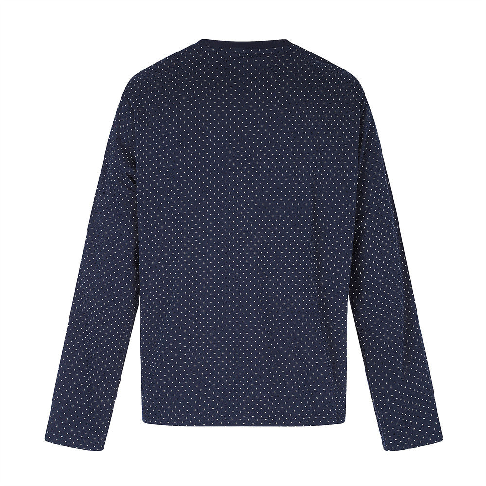 Men's Long Sleeve Tee Shirts – ACE BLEG 09 Varsity Number Polka-Dot Stripe Top
