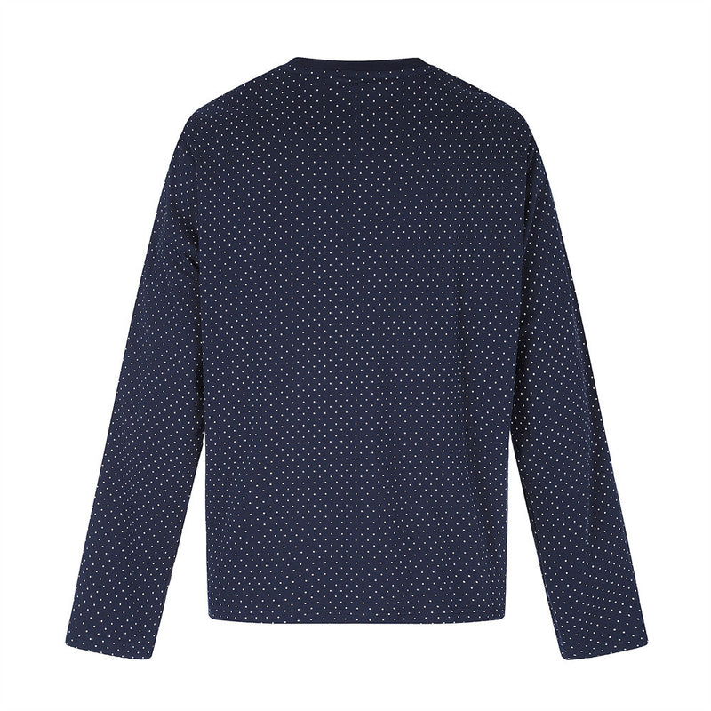Men's Long Sleeve Tee Shirts – ACE BLEG 09 Varsity Number Polka-Dot Stripe Top