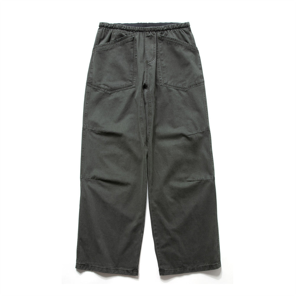Baggy Wide-Leg Cargo Pants for Men – Vintage Workwear Style with Elastic Waist