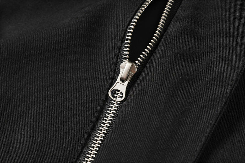 Men's Short Asymmetric Jacket with Airplane Clasp & Diagonal Placket