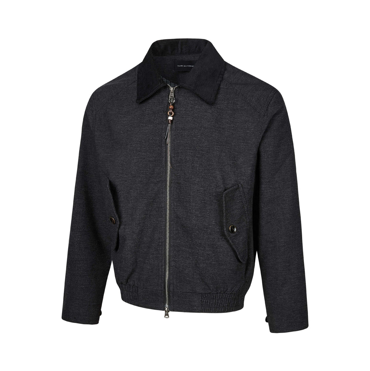 Men's Retro Harrington Jacket – Corduroy Collar, Full-Zip Bomber
