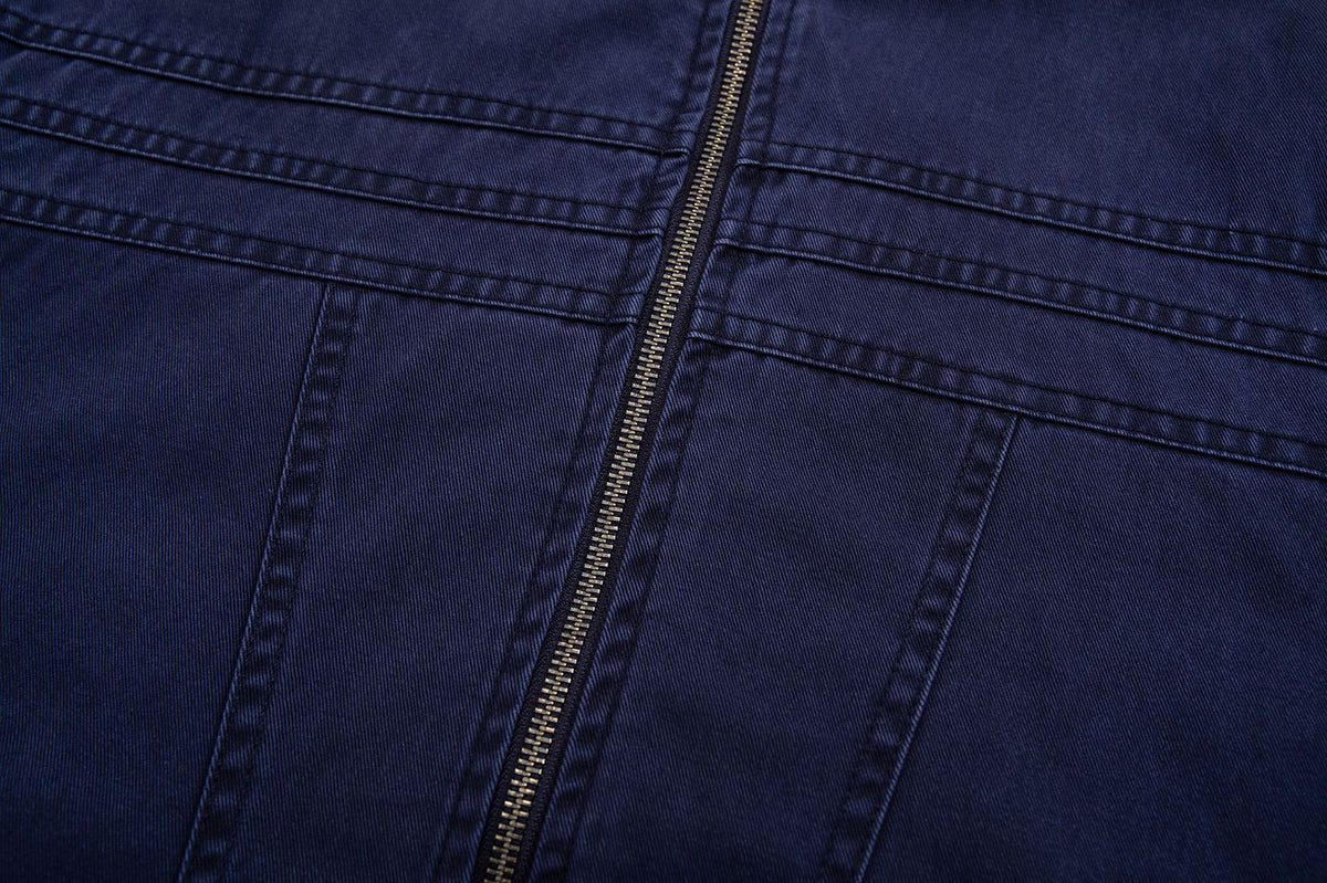 Men's Vintage Washed Moto Zip Jacket – Deconstructed Seam Detroit Style