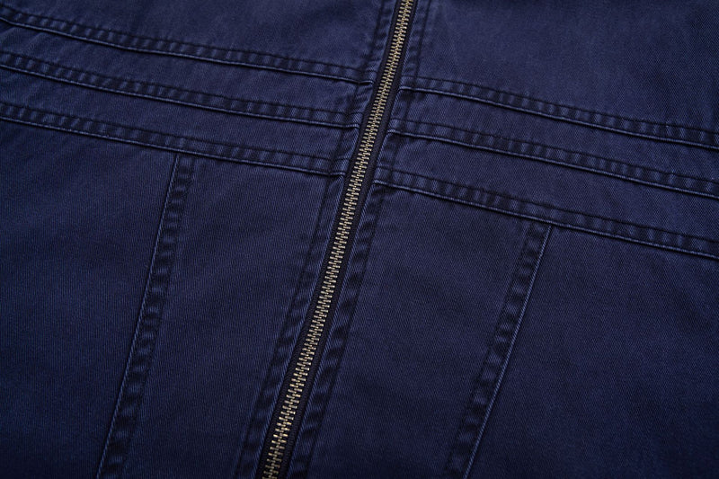 Men's Vintage Washed Moto Zip Jacket – Deconstructed Seam Detroit Style