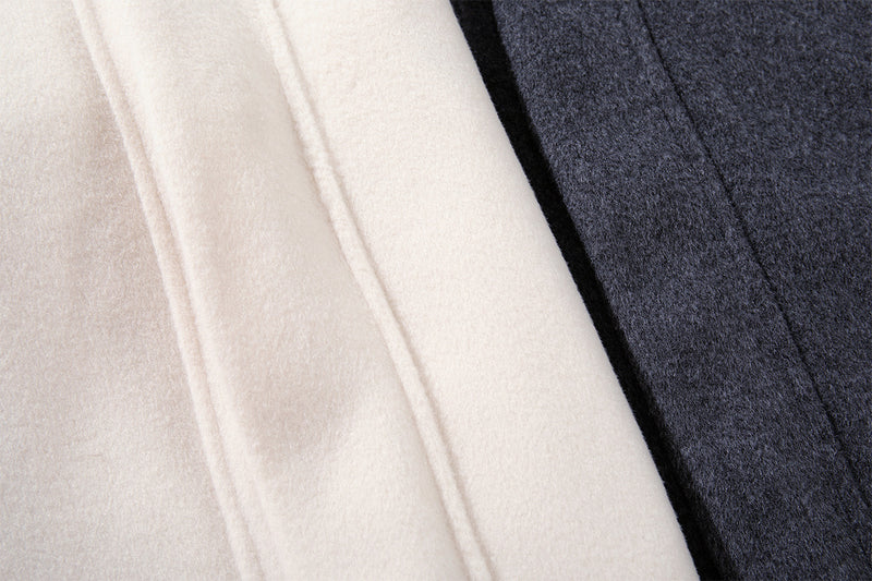 Wool Blend Bomber Jacket – Double-Layer Collar, Zip-Up Men's Coat