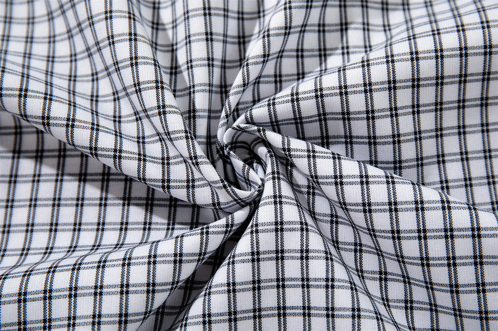 Men's Plaid Short Sleeve Shirt with Drawstring Hem | Oversized Workwear Style