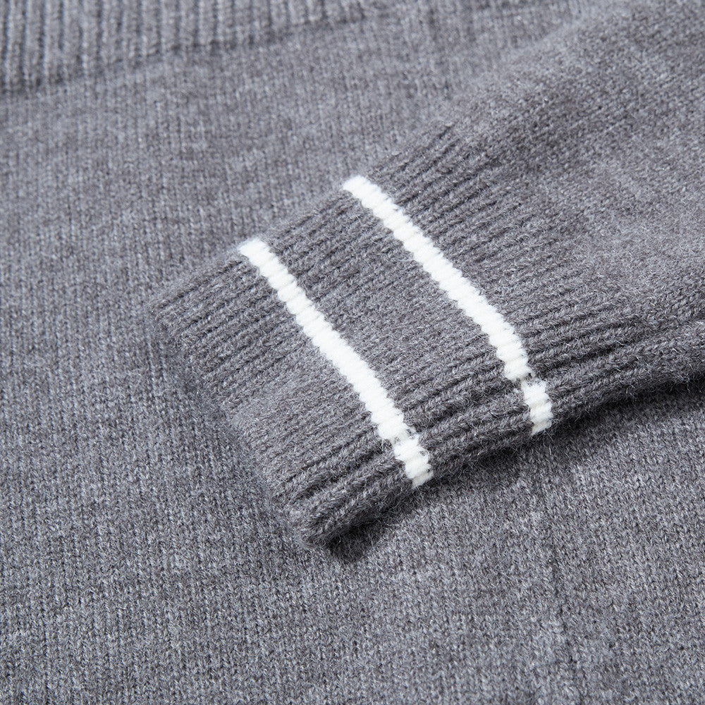 Men Zip Up Sweater Knit Polo Collar Cardigan – Relaxed Fit