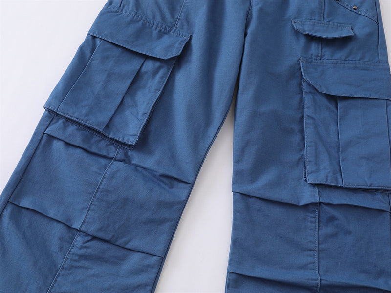Men's Wide-Leg Cargo Pants – Relaxed Fit Multi-Pocket Workwear Trousers