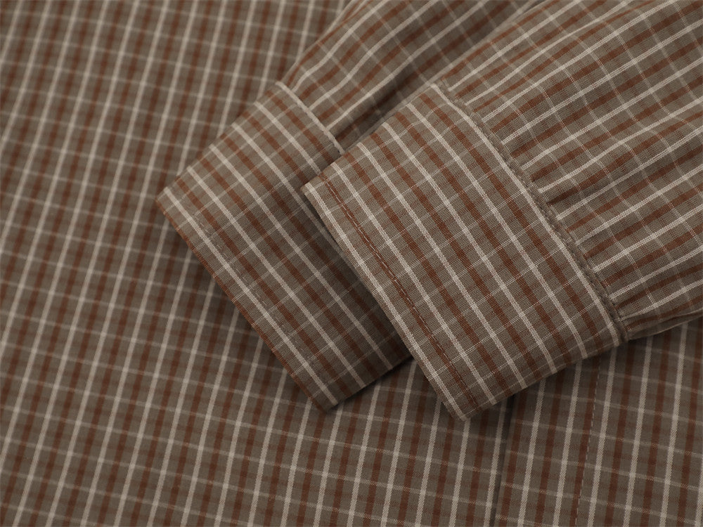 Plaid Long Sleeve Shirt with Varsity Graphic Print – Oversized Relaxed Fit