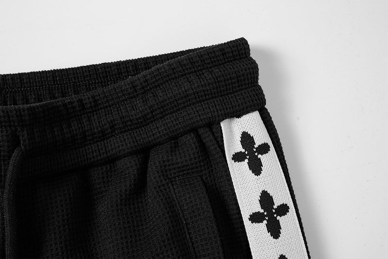 Retro-Trainingsjacken- & Sweathosen-Set – Stehkragen mit Reißverschluss und Fleur-de-Lis-Seitenstreifen