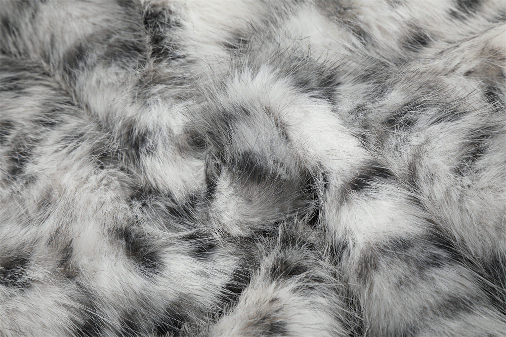 Faux Fur Leopard Print Bomber Jacket – Men's Oversized High-Collar Winter Coat