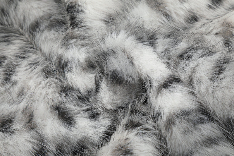 Faux Fur Leopard Print Bomber Jacket – Men's Oversized High-Collar Winter Coat